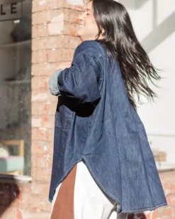Nettle Studios Soft Volume Long Sleeve Top - Denim