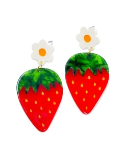 Jenny Lemons Strawberries and Flowers Earrings