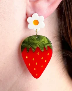 Jenny Lemons Strawberries and Flowers Earrings