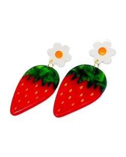 Jenny Lemons Strawberries and Flowers Earrings