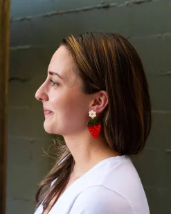 Jenny Lemons Strawberries and Flowers Earrings