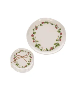 Transpac Strawberry Appetizer Plates - Set Of 4 Sale