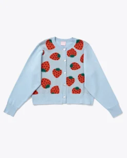 ban.do Strawberry Shrunken Cardigan New