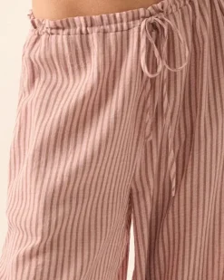 Promesa Stroll Goals Striped Wide-Leg Drawstring Pants Outlet
