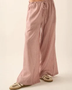 Promesa Stroll Goals Striped Wide-Leg Drawstring Pants Outlet