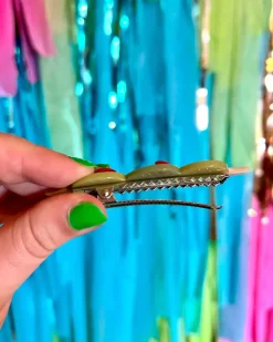 The Peach Fuzz Stuffed Olive Hair Clip Set Best