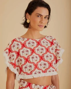 Farm Rio Summer Beach Blouse New