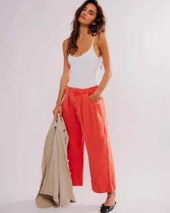 Free People Sweet Talk Chino Pants - Red Mango Sale