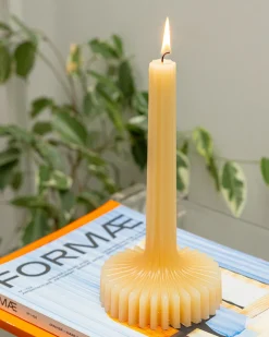 Helio Ferretti Co Tall Decorative Candle - Beige Hot