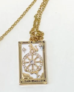 HoopLa Style Tarot Card Necklace The Wheel Of Fortune Sale