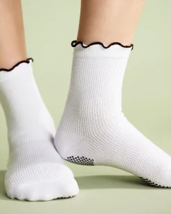 Hansel From Basel Thermal Ruffle Sporty Grip Crew Socks Hot