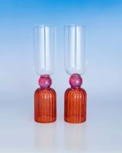 ban.do Tipsy Turvy Bar Glass Set - Pink Best