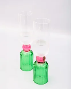 ban.do Tipsy Turvy Bar Glass Set - Green Clearance