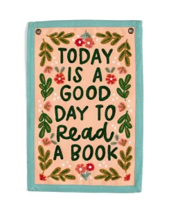 Pippi Post Today Is A Good Day To Read A Book Embroidered Canvas Banner