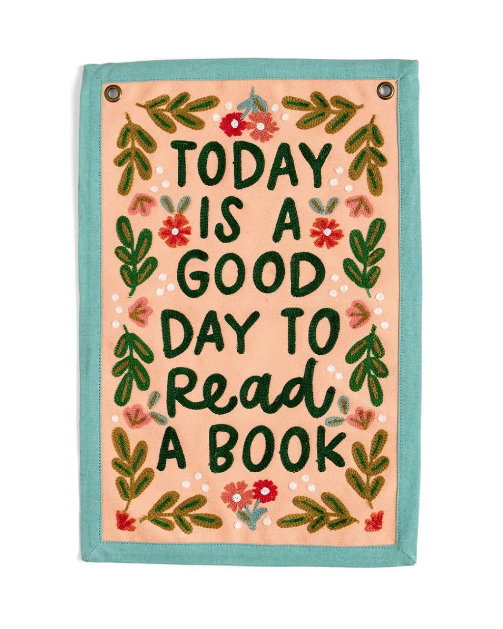 Pippi Post Today Is A Good Day To Read A Book Embroidered Canvas Banner