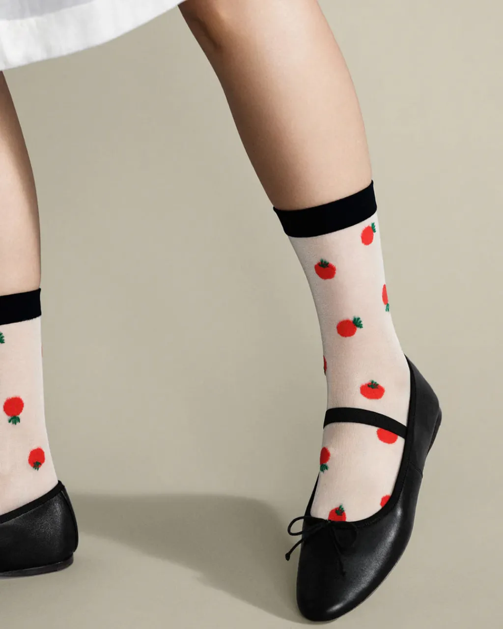 Hansel from Basel Tomatoes Sheer Crew Socks