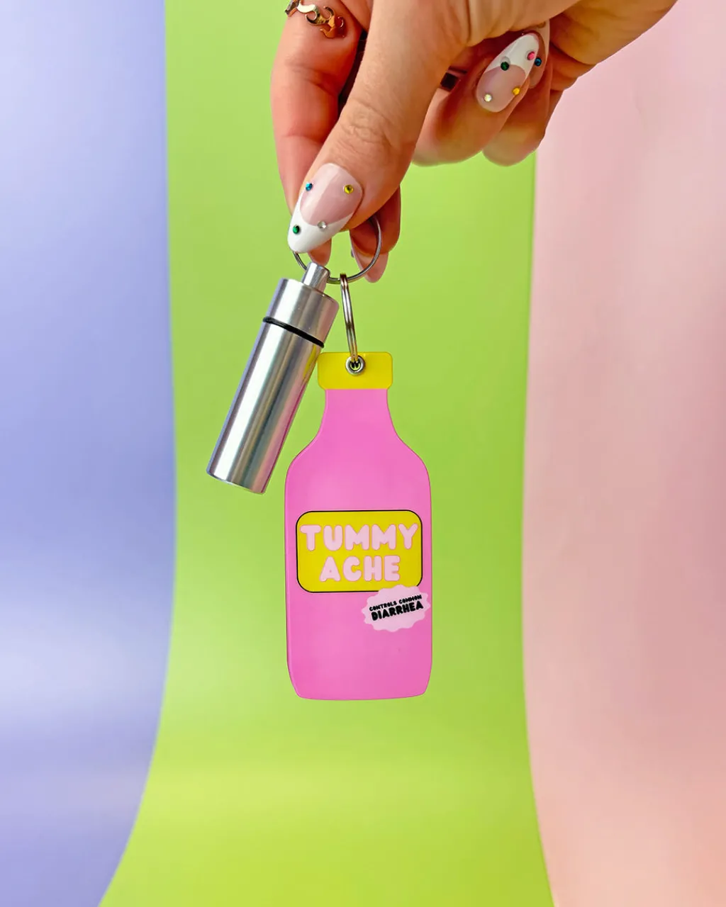 A Shop of Things Tummy Hurts Mirror + Pill Case Keychain Outlet