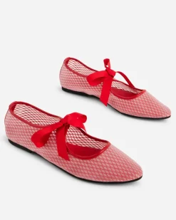 Intentionally Blank Valley Mesh Ballet Flat - Cherry Outlet