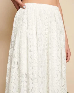 Sister Jane Vanilla Lace Midi Skirt Hot