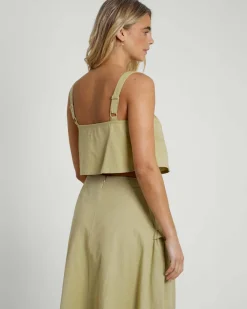 Native Youth Verdi Linen Blend Ruffle Cami Discount