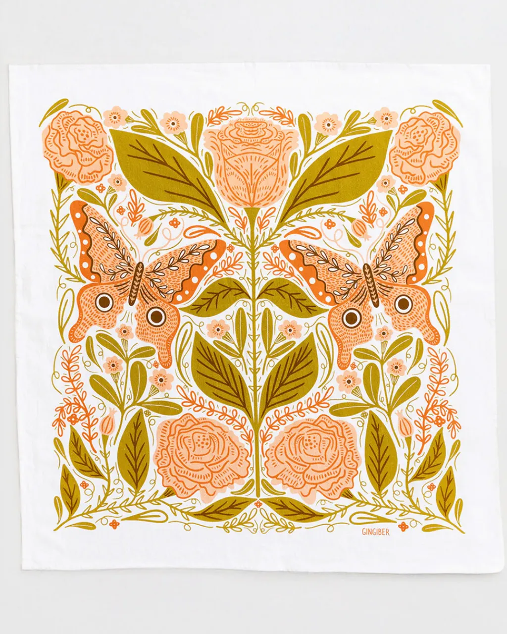 Gingiber Tea Towel Vintage Butterfly New