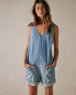 Free People We The Free High Roller Shortalls - Bright Eyes
