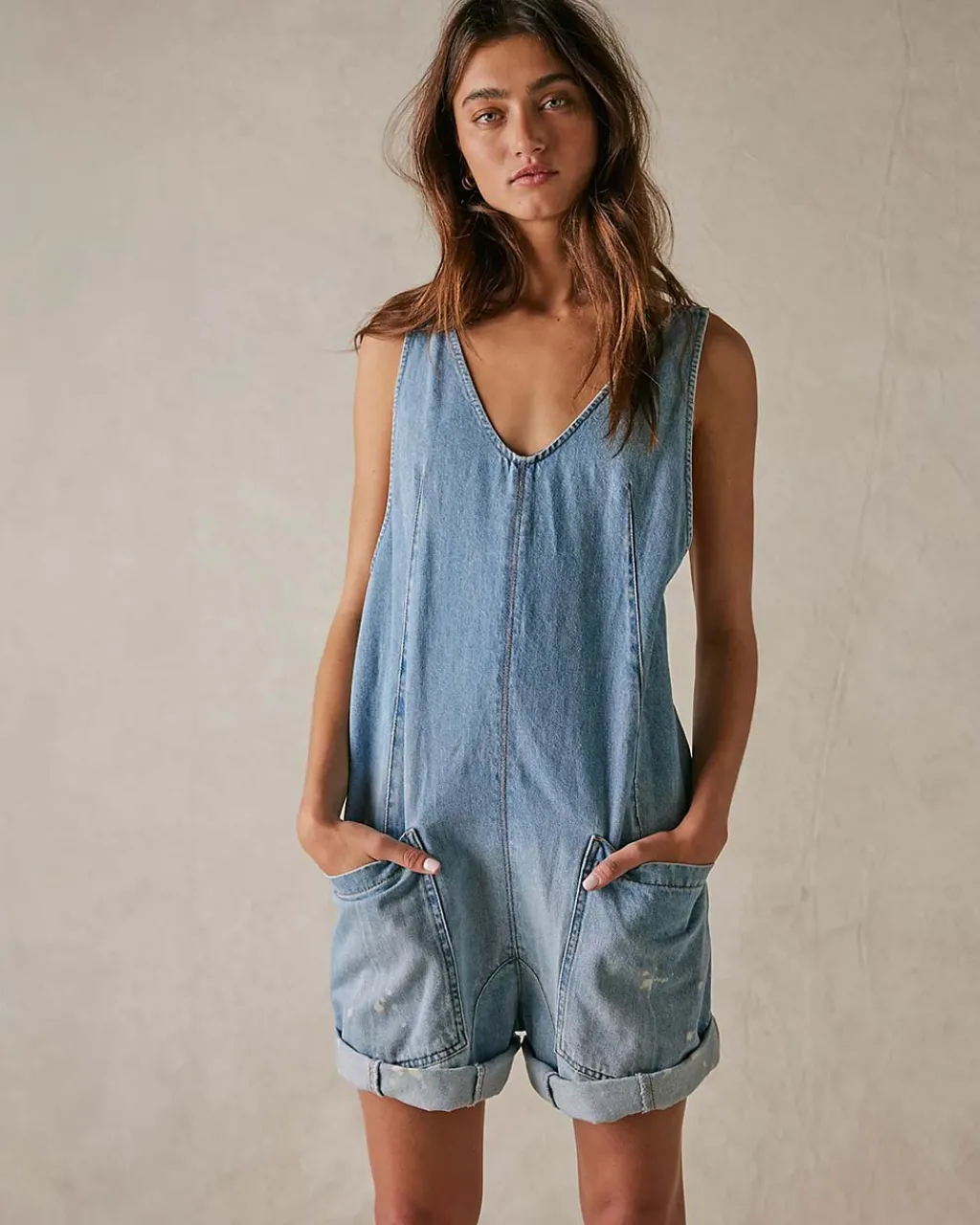 Free People We The Free High Roller Shortalls - Bright Eyes