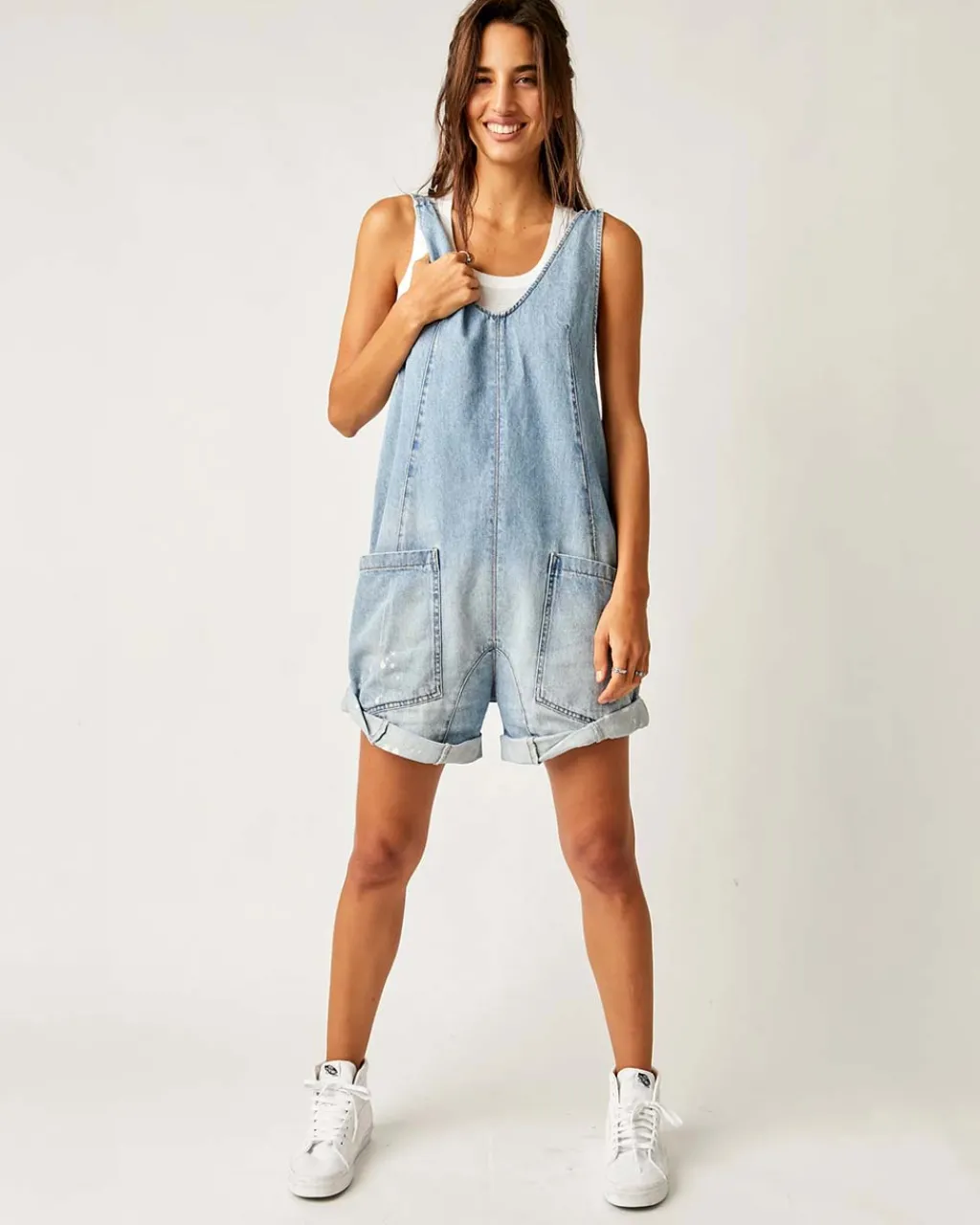 Free People We The Free High Roller Shortalls - Bright Eyes