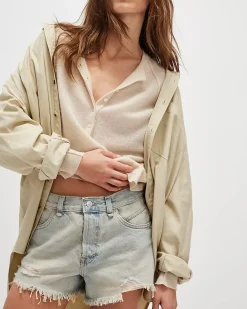 Free People We The Free Now Or Never Denim Shorts - Well Worn Outlet