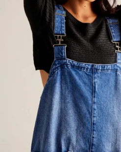 Free People We The Free Overall Smock Mini Dress - Sapphire Wash Sale