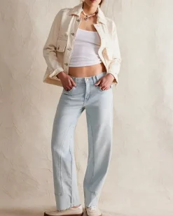 Free People We The Free Risk Taker Mid-Rise Jeans - Daydream Blue Hot
